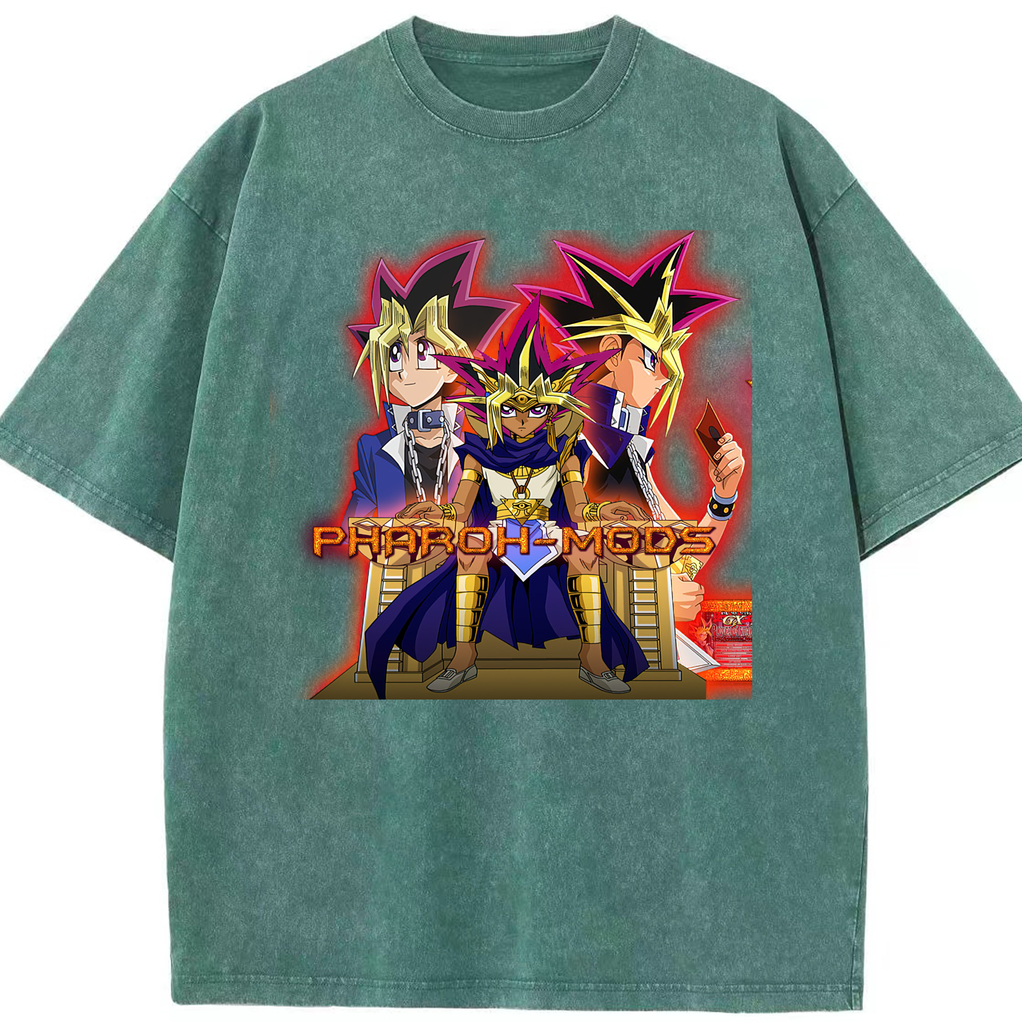 （画像用） 遊☆戯☆王 Yu-Gi-Oh! 綿100% ヴィンテージ風 半袖Tシャツ（フロントプリント）
